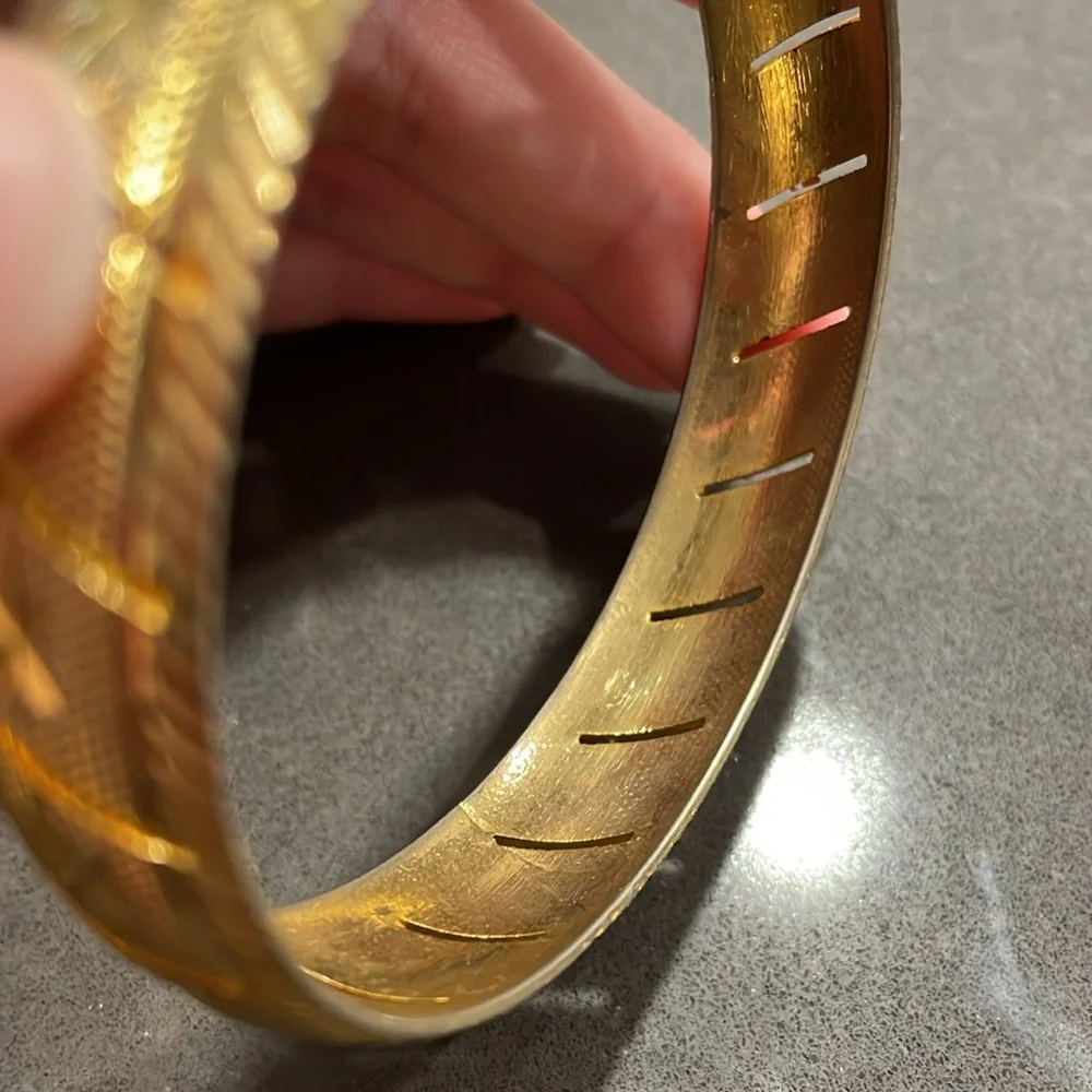 Gold Tone Bangle Bracelet - Picture 6 of 12